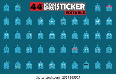 Set of user avatar Cute Monster Emoji Sticker Icon Set – Expressive Cartoon Faces Cute Monster for Social Media, Apps, and Creative Designs