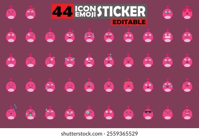 Set of user avatar Cute Monster Emoji Sticker Icon Set – Expressive Cartoon Faces Cute Monster for Social Media, Apps, and Creative Designs