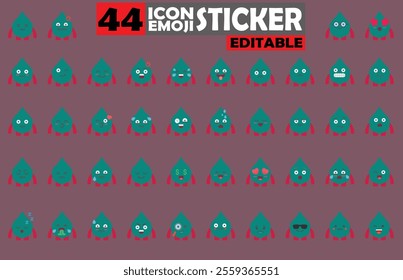 Set of user avatar Cute Monster Emoji Sticker Icon Set – Expressive Cartoon Faces Cute Monster for Social Media, Apps, and Creative Designs