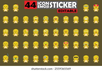 Set of user avatar Cute Monster Emoji Sticker Icon Set – Expressive Cartoon Faces Cute Monster for Social Media, Apps, and Creative Designs