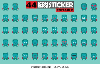 Set of user avatar Cute Monster Emoji Sticker Icon Set – Expressive Cartoon Faces Cute Monster for Social Media, Apps, and Creative Designs