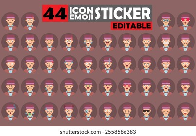 Set of User Avatar Magician Emoji Sticker Icon Set – Expressive Cartoon Faces Magician for Social Media, Apps, and Creative Designs