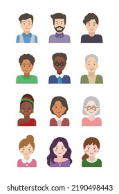 Conjunto de avatar del usuario. Iconos de perfil de avatares de personas. Caras masculinas y femeninas.  Diversos íconos de avatares de hombres y mujeres de negocios. Persona desconocida o anónima. Colección de caracteres.