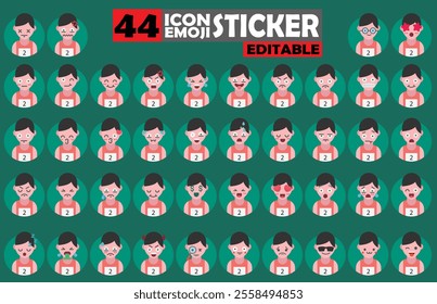 Set of user avatar Runner Emoji Sticker Icon Set – Expressive Cartoon Faces Runner for Social Media, Apps, and Creative Designs