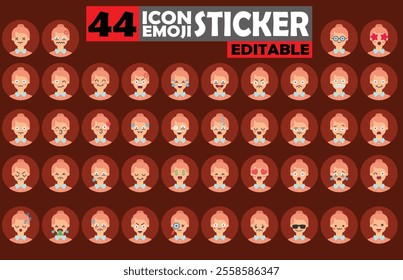 Set of User Avatar Teacher Emoji Sticker Icon Set – Expressive Cartoon Faces Teacher for Social Media, Apps, and Creative Designs