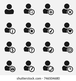 Set of user avatar vector icons.