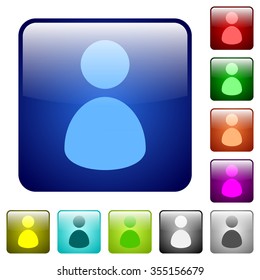 Set of user color glass rounded square buttons