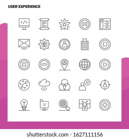 Set of User Experience Line Icon set 25 Icons. Vector Minimalism Style Design Black Icons Set. Linear pictogram pack.