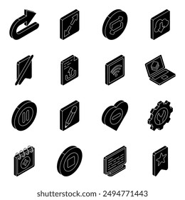 Set of User Experience Solid Icons 

