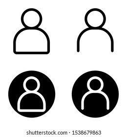 set of user icon, user symbol, profile vector, outline people symbol.