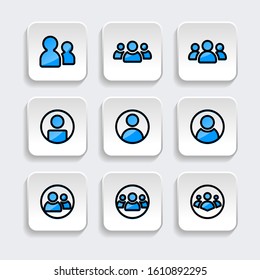 Set of User icon with trendy filled line style icon for web, logo, app, UI design. isolated on white background. vector illustration eps 10