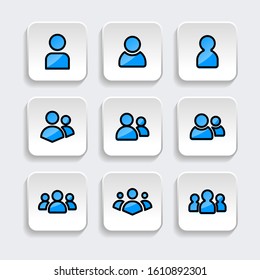 Set of User icon with trendy filled line style icon for web, logo, app, UI design. isolated on white background. vector illustration eps 10