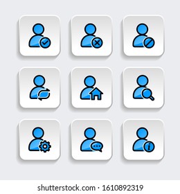 Set of User icon with trendy filled line style icon for web, logo, app, UI design. isolated on white background. vector illustration eps 10
