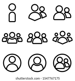 Set of user icon with trendy flat style icon can used for web site design, logo, app, UI design. Isolated on white background. vector illustration eps 10