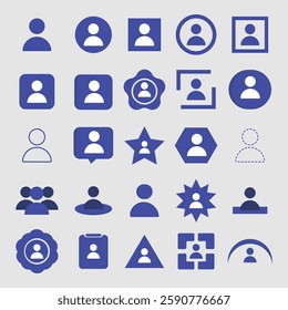 set of user icons with different and modern shapes