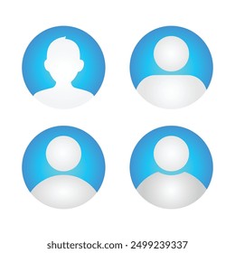 Set of User Icons With Gradient