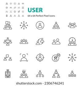 set of user icons, group, member, person