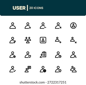 Conjunto de ícones do usuário. Conjunto de ícones do usuário. Ícones de perfil.