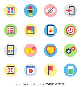 Set of User Interface Flat Icons 

