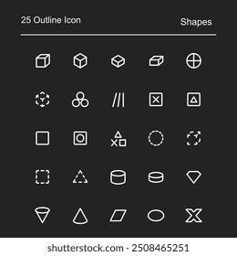 set of user interface icon design, with white lines and various shapes