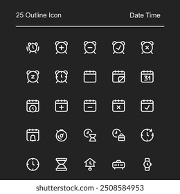 conjunto de design de ícone da interface do usuário, com linhas brancas e várias formas