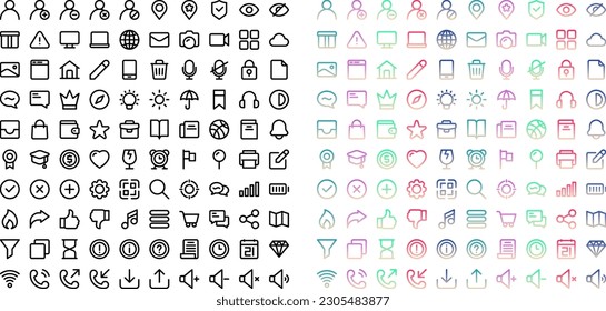 Set of user interface icon pack