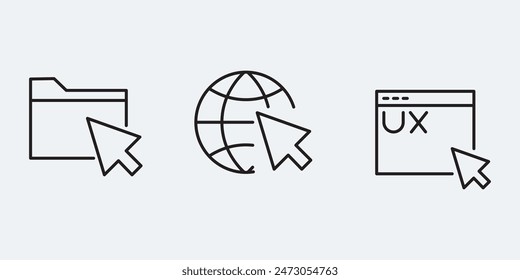 establecer diseño de Vector de iconos de interfaz de usuario