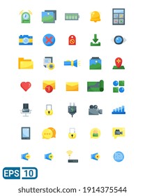 set of user interface icons in flat style isolated on white background. vector illustration for website. EPS 10