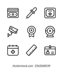 Set of user interface icons isolated on white background