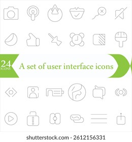 A set of user interface icons that can be used for commercial purposes. Thin line in blue gradient. Pro Vector