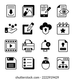 Set of user interface icons, web design, user interface, mobile, computer and other projects.