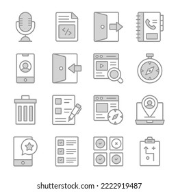 Set of user interface icons, web design, user interface, mobile, computer and other projects.