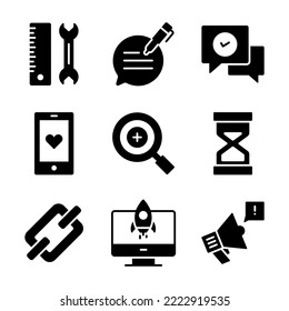 Set of user interface icons, web design, user interface, mobile, computer and other projects.