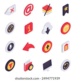 Set of User Interface Isometric Icons

