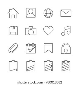 Set of User Interface Line Icon 2 of 3. Editable Stroke Vector. Simple and clean