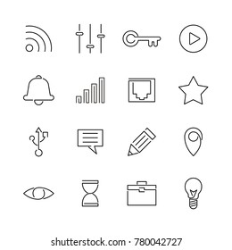 Set of User Interface Line Icon. Editable Stroke Vector. Simple and clean