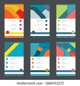 Set of user interface templates to-date design