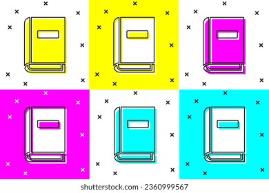 Set User manual icon isolated on color background. User guide book. Instruction sign. Read before use.  Vector Illustration