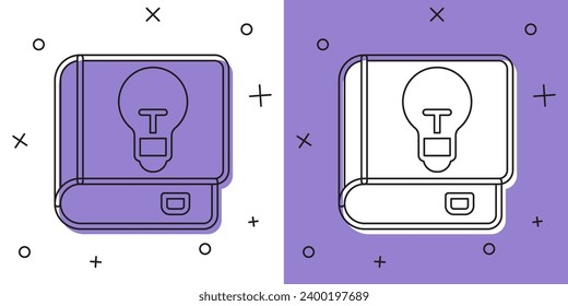 Set User manual icon isolated on white and purple background. User guide book. Instruction sign. Read before use.  Vector