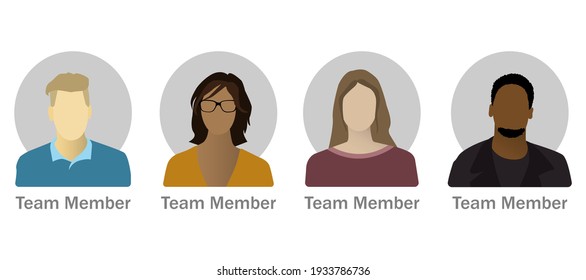 Set of user personal profile characters for social network. Team members,employees, corporate male and female workers . Corporate communication, workers recruitment, distance job, Vector isolated