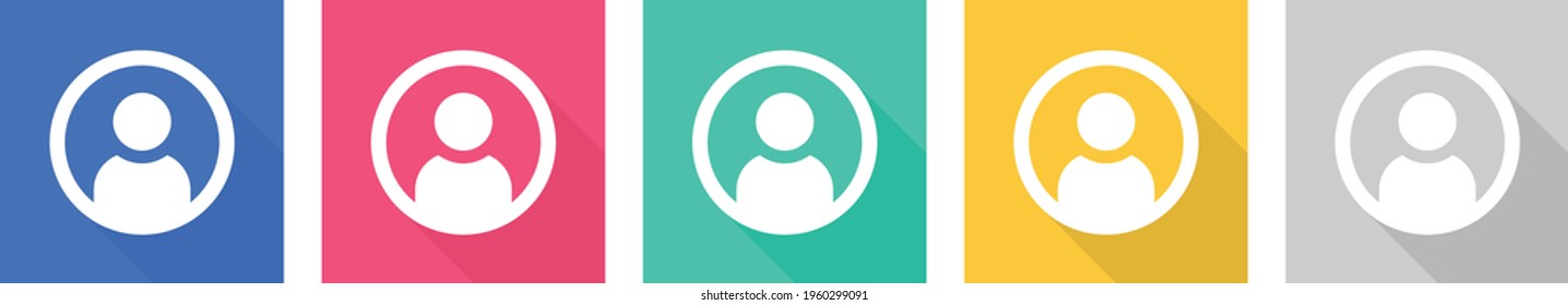 Set of user profile icon or account vector colorful collection.