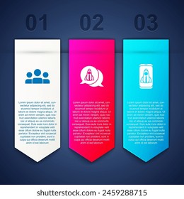 Establecer grupo Usuarios, concepto Proyecto de inicio y . Plantilla de infografía de negocios. Vector