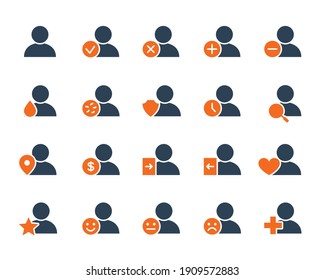 Icono de línea de conjunto de usuarios. Humanos con diferente navegación y más.