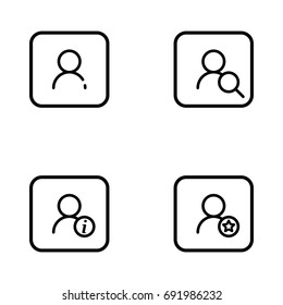Set of users vector thin line icons.