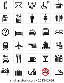 set of usual vector touristic icons