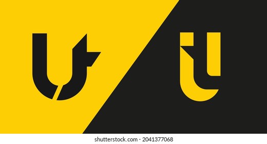 Set von UT, TU, T, U Abstrakte Buchstaben Logo. Design für Luxus-, Einfach-, Premium- und Monogramm-Logos