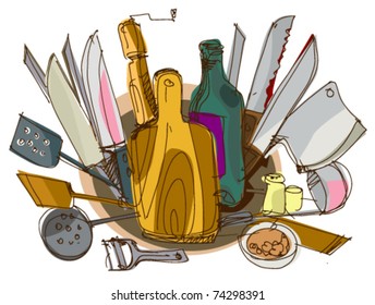 set of utensils