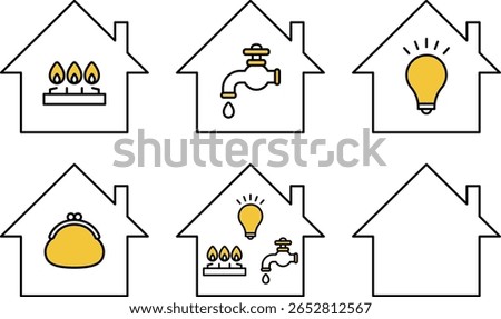 A set of utility bills and house icon illustrations.
I hope this is helpful.