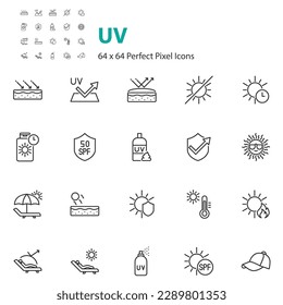 set of uv icons, ultraviolet, sunblock, sun, 