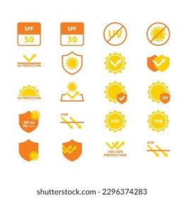 set of uv protection sign
